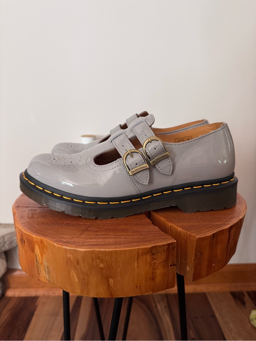 8065 PATENT LEATHER MARY JANE SHOES Grey Patent Lamper NEW Without Box Sz 8 - Picture 11 of 13
